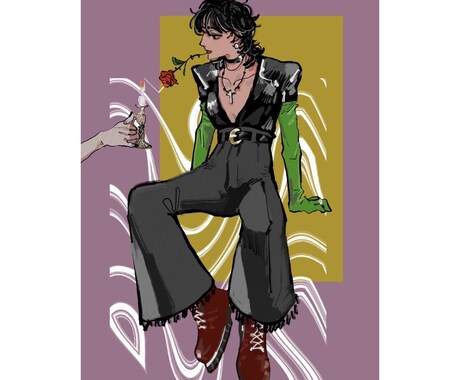 オシャレで個性的な全身イラストを制作します 洋服やキャラのデザインもお任せできるあなただけの一枚を！ イメージ2