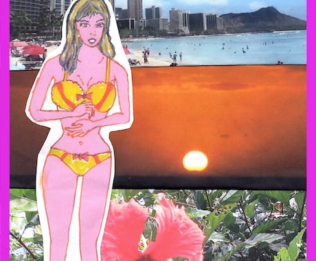 ハワイでのレディの女性映像を創ります 女性像　ワイキキビーチ・サンセット・ハイビスカスでおしゃれ イメージ2