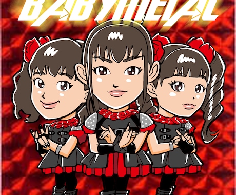 ビックリマンシール風　似顔絵　お描きいたします シール印刷サポートいたします♪ イメージ2