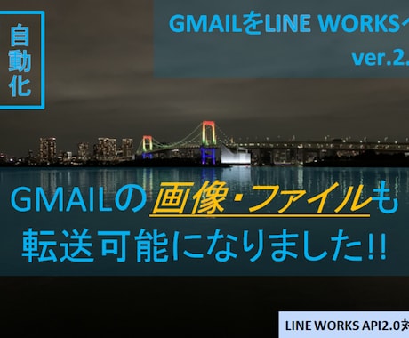 自動でGmailをLineWorksに転送出来ます 【導入ガイドブック付】画像とファイルも転送可能です！！ イメージ1