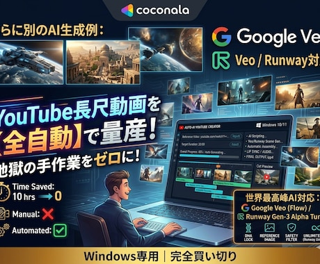 AI動画最大の壁「長尺動画」を全自動生成できます Runway Seedance 2.0 ＆  Veo対応 イメージ1