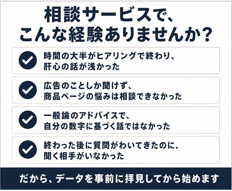 Amazon広告の悩みを60分で整理します 事前にデータ拝見｜60分で具体策まで｜広告以外もOK イメージ2