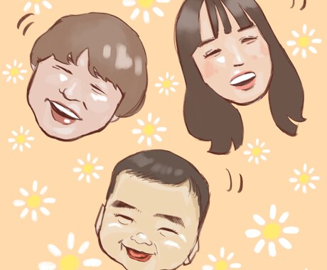 家族の素敵な似顔絵描きます ご結婚、ご出産、カップル、夫婦の記念日などに！ イメージ2