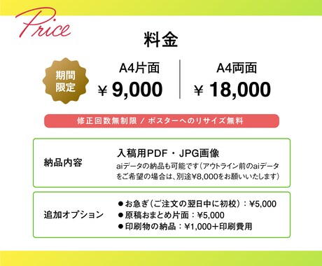 先着7名様限定！特別価格でプロがチラシをつくります 品質、やりとり、納品。安心安定のサービスを心がけています イメージ2