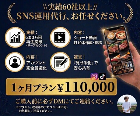 月10本/SNS動画運用を代行します 300万再生の実績で伸ばします イメージ1