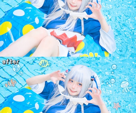 SNS映えするコスプレ写真にレタッチします コスプレ歴7年！自然に盛れるよう丁寧にレタッチいたします！ イメージ2