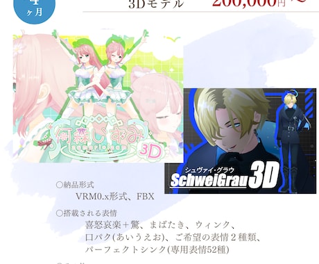 あなただけの3Dモデルを制作いたします 立ち絵一枚でもOK！世界に一つだけのあなたの3Dモデルを！ イメージ2