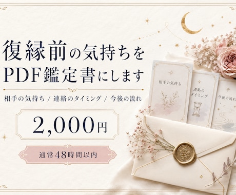 復縁前の気持ちをPDF鑑定します 連絡すべきか待つべきか、心を整理します イメージ1