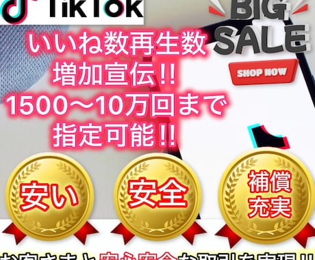 高品質！投稿のいいねと再生数を10.0k増やします tiktokでバズろう！いいねと再生数10.0k格安追加！ イメージ1