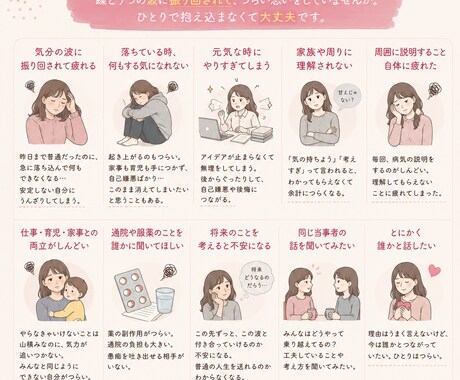 躁鬱のつらさ、同じ当事者としてお話聞きます 元気な時も落ちる時も。説明しなくてもわかる相手に話しませんか イメージ2