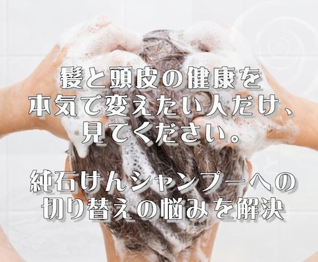 石けんシャンプーへの切り替えの悩み相談を受けます 合成シャンプー卒業まで美容師がフォローします イメージ2