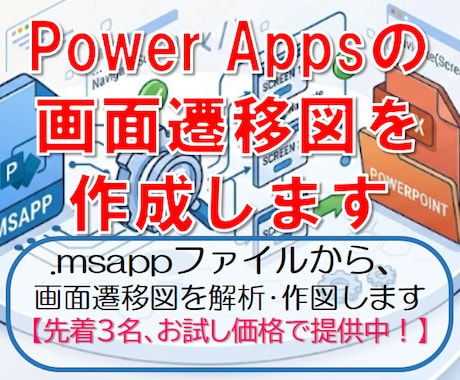 PowerAppsの画面遷移図を作成します イメージ1