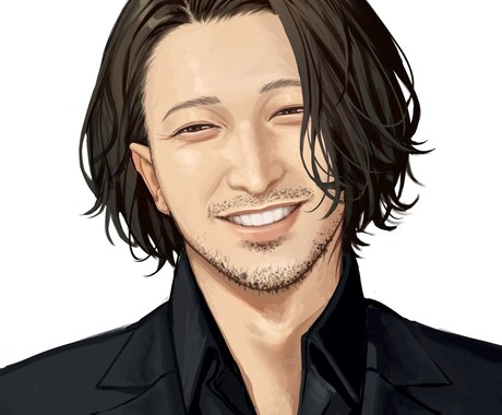 写真よりも柔らかく、落ち着いた似顔絵をお描きします リアルでクールなタッチ｜名刺・アイコン・プレゼントに！ イメージ2