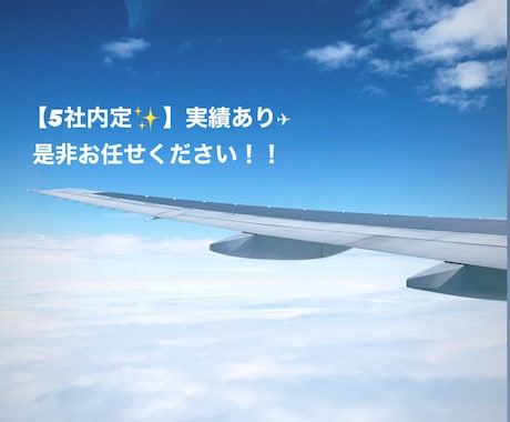 航空業界(CA/GS) ES添削 アドバイスします 憧れの夢お手伝いします！(CA/GS)5社内定実績あり✨ イメージ1