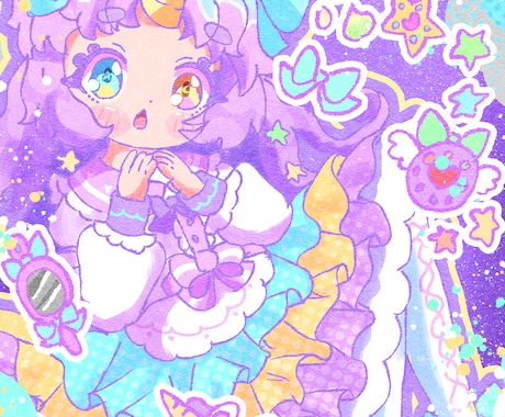 ゆめかわいい世界観でイラストを描きます ゆめかわいい世界に連れて行きます イメージ1