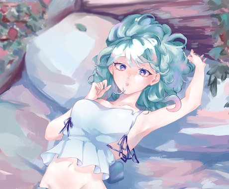 華やかで可愛いイラスト制作いたします アイコンやサムネ・挿絵にどうぞ！真心込めて制作します イメージ2