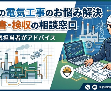 工場電気担当者の悩み・相談お伺いします 仕様書作成、工事検収業務、その他業務で困りごとをサポート！ イメージ1
