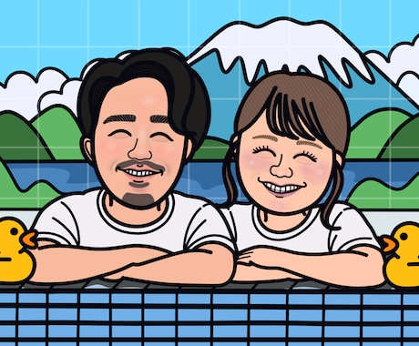 ほっこり可愛いポップな似顔絵描きます その人らしさを大切に笑顔になれる似顔絵をお描きします イメージ1