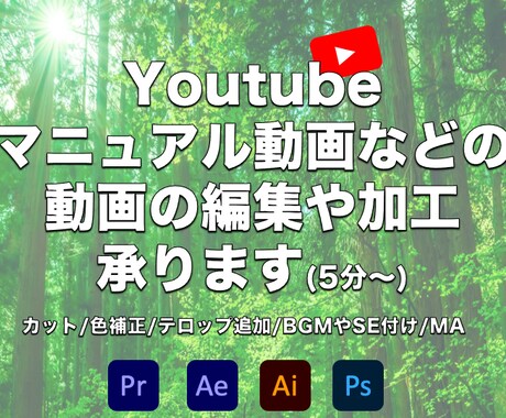 動画の編集をします カット/テロップ追加/色補正/BGM/効果音/MA イメージ1