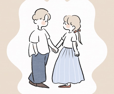 ゆるかわなペア画をお描きします カップルやお友達同士、結婚式にも！大切な人との想い出に♡ イメージ2