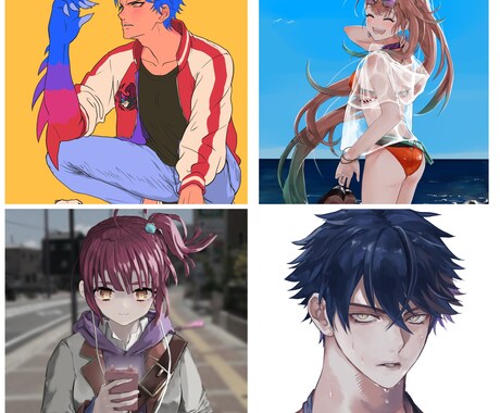 お手ごろ価格で高クオリティのイラストをお描きします 3種の絵柄からお選びいただくことができます！ イメージ1
