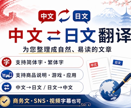 我可以为您自然翻译中文和日语ます 中文⇄日语翻译，让文章更自然、更容易阅读 イメージ1