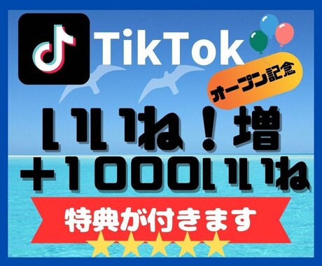TikTokのいいね！１０００いいね増やします オープン記念！！販売数30人まで＋５０％増量サービス中 イメージ1