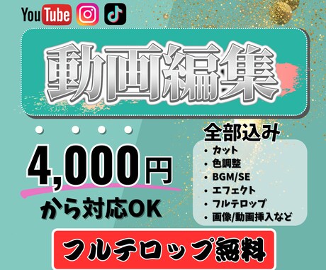 5分前後のyoutube等の動画編集を代行します 【フルテロップ無料】丸投げOK!! イメージ1