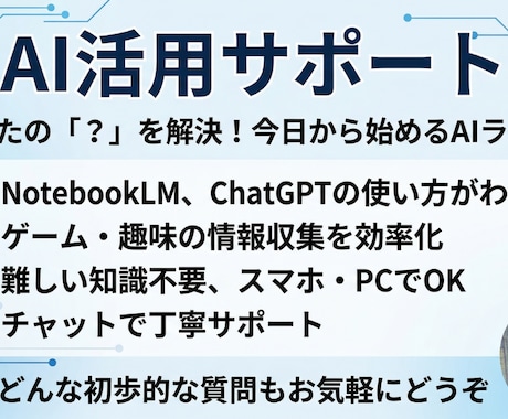 AIで趣味の情報整理をサポートします NotebookLM・ChatGPT初心者歓迎 イメージ1