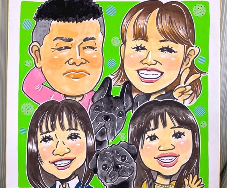 フジTV「いいとも！」似顔絵マスターが描きます 色紙に5名様の特大色紙似顔絵(45×45センチ) イメージ2