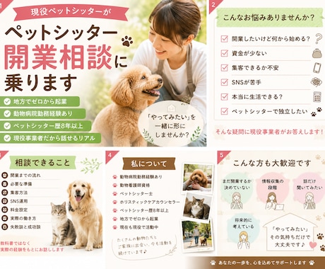 現役ペットシッターが現場目線で開業相談に乗ります 犬・猫・小動物まで対応できる開業のリアルお伝えします イメージ1