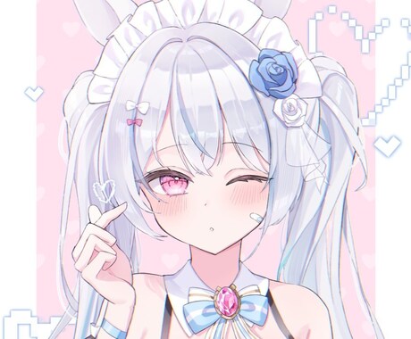 自由に女の子を描かせていただきます 可愛いを詰め込みます！アイコンや1枚絵にいかがですかෆ˚* イメージ1