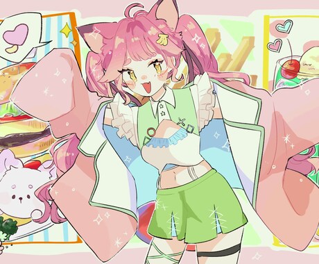 キラキラ可愛いイラスト承ります ゔぃワールドをお届けします！(最速3日内納品) イメージ2