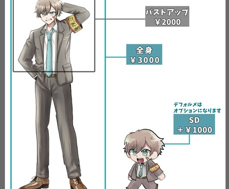 立ち絵制作します バストアップと全身絵対象です！おまけオプション有！ イメージ2