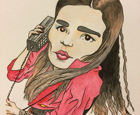 水彩の似顔絵を描きます 写真を元にポップに仕上げます。 イメージ2