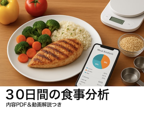 30日間の食事分析から痩せる為の戦略を見つけます 記録PDFとフィードバック動画つき！栄養士による食事分析 イメージ1