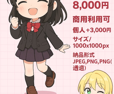 ミニキャラ作成します あなただけの可愛いミニキャラ、1枚から心を込めてお届け！ イメージ2