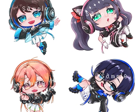 ポップで可愛いミニキャラ描きます アイコン・動画・グッズなど様々な用途に◎ イメージ2