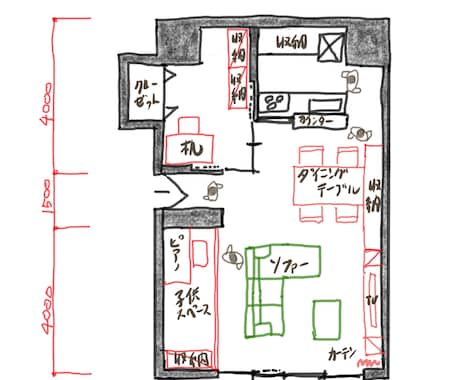 間取りを立体的なアイデアスケッチパースで提案します 間取りが不安？空間が不安？立体的には？アイデアスケッチで解消 イメージ2