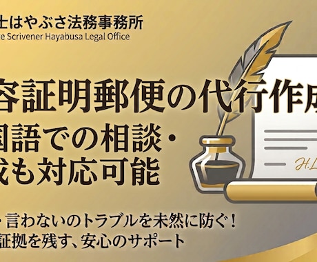 韓国語対応可！行政書士が内容証明郵便を作成します イメージ1