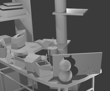 簡単３Dモデルで背景やアクセ、頭のアタリを作ります 無機物のアイテムや背景が簡単に描けるようになります！ イメージ2