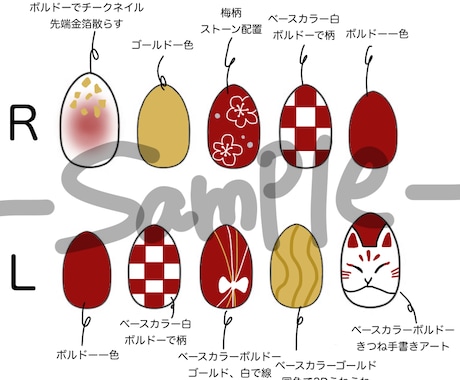ネイルのデザイン考案〜画像作成します ネイルのデザインを考案し、イラストに起こします。 イメージ1