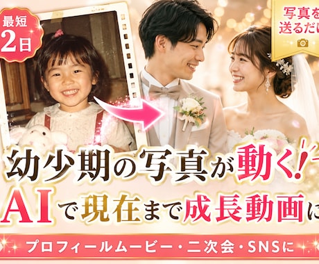 写真が動く！結婚式用の余興動画を写真から作ります