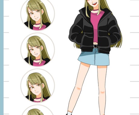 ギャル風女子【表情差分5種類】立ち絵販売します 商用可・ギャル風女子の立ち絵販売します【表情差分5種類】 イメージ1