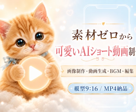 素材ゼロから可愛いAI動画を制作します 企画・写真風画像・動画生成・編集まで一括対応 イメージ1