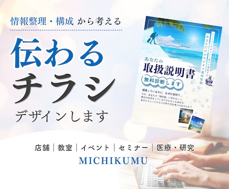 情報を整理して伝わるチラシをデザインします まとまらない情報も構成から整理して見やすく仕上げます イメージ1