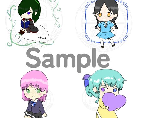 ゆるいちびキャラ描きます オリキャラのＳＮＳアイコンやグッズ作成したい方に。 イメージ2