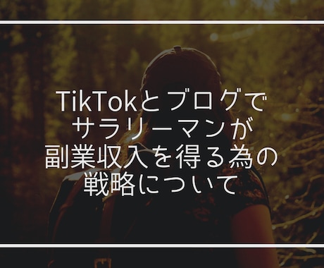 TikTokとブログできる簡単副業教えます 【仕組み構築】TikTokとブログで副業収入を得る戦略 イメージ1