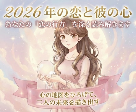今の彼の気持ちと2026年二人の恋の行方占います 片思い、復縁、恋人の不安へ。生年月日で彼の本音を詳しく分析 イメージ1