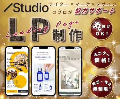 構成・文章から“丸投げ”できるLP制作します ライター×マーケ視点「相談しやすい」STUDIOでのLP制作 イメージ1
